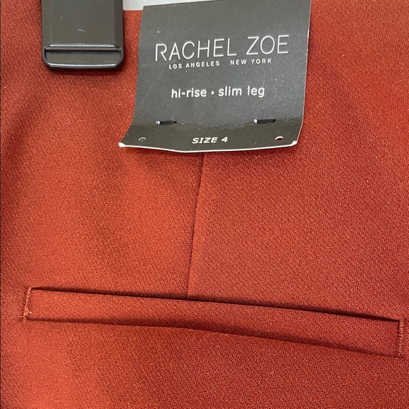 RACHEL ZOE Slim Leg Two Pocket Pull On Pants Burnt Red Size 4 - Picture 10 of 10